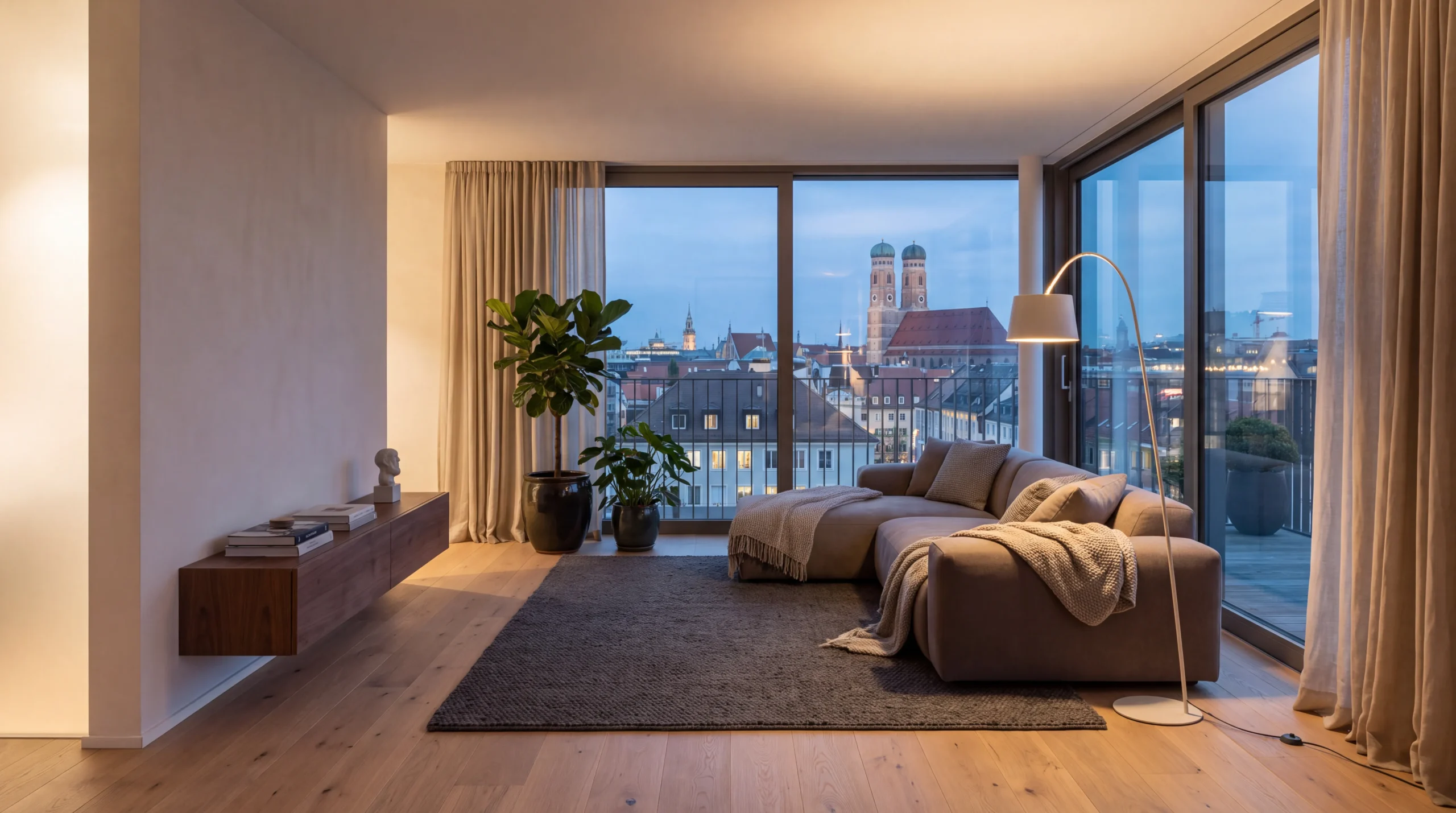 Professionell verwaltete Ferienwohnung in München mit Blick über die Dächer