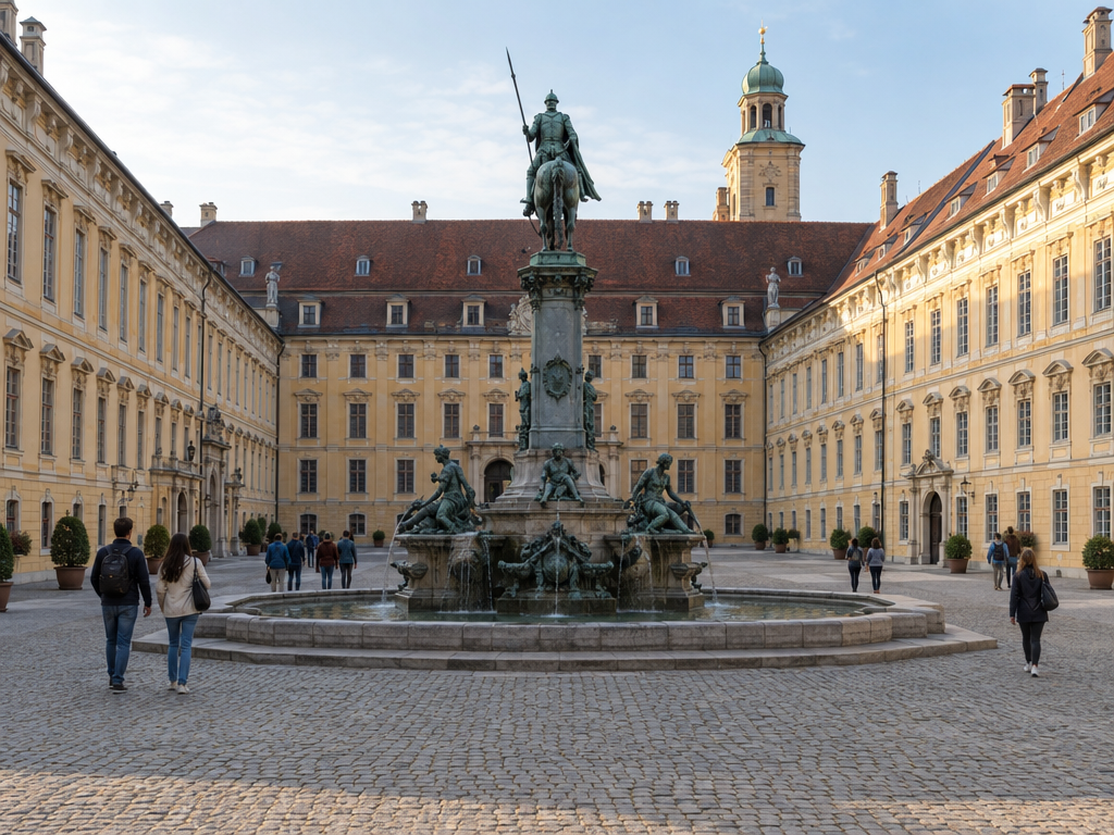 The Brunnenhof of the Munich Residenz with the fountain and the bronze figure of Otto I in the centre