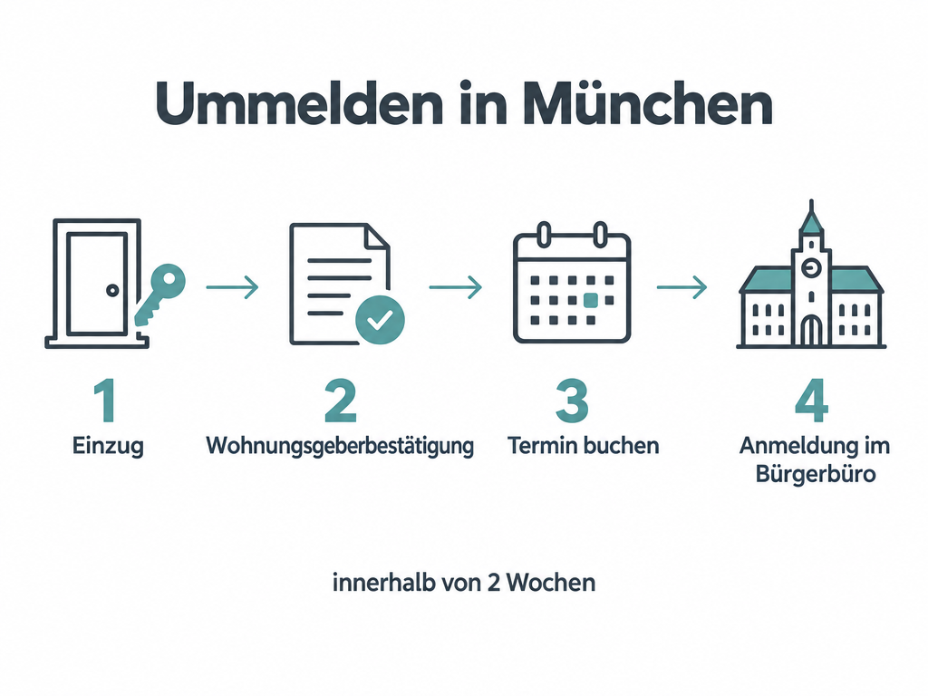 Anmeldung in Munich step by step: move in, landlord's confirmation, book an appointment, register at the Bürgerbüro
