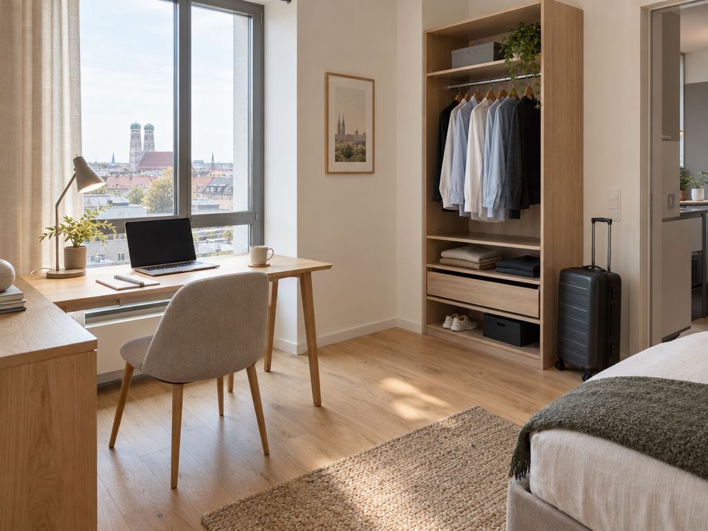 Wohnung auf Zeit in München mit Arbeitsplatz für Projekteinsatz und Relocation