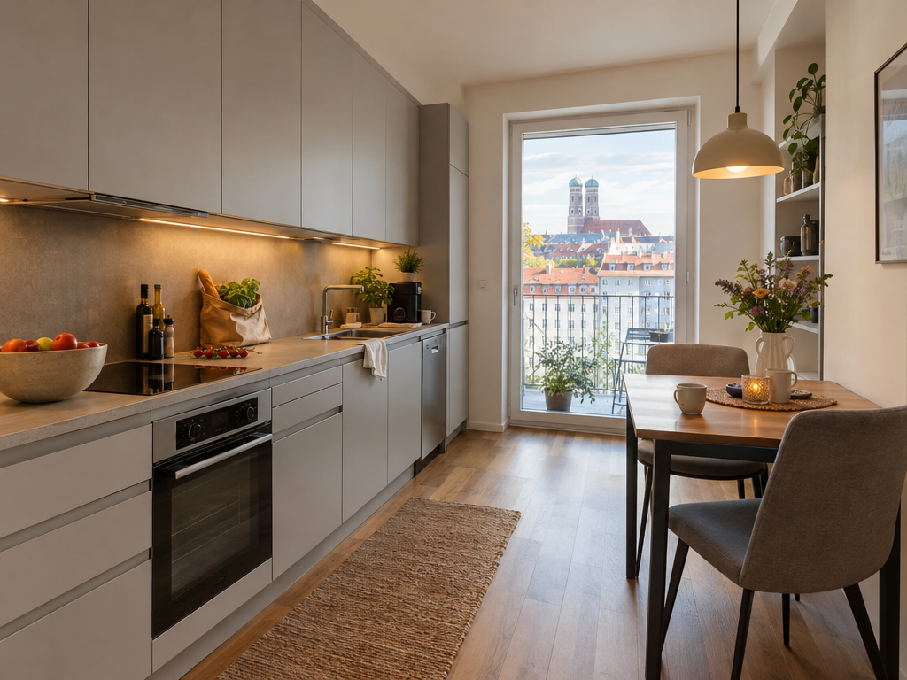 Möblierte Wohnung München mit voll ausgestatteter Küche statt Hotelzimmer