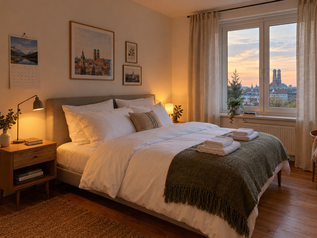 Schlafzimmer für Wohnen auf Zeit in München – 1 Monat, 3 Monate oder länger