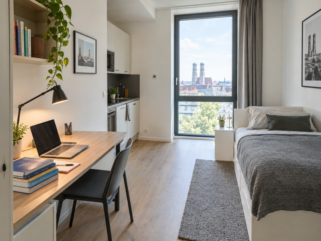 1-Zimmer-Apartment für Wohnen auf Zeit in München für Studenten und Praktikanten